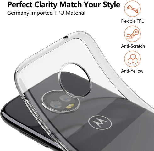 for Moto G6 Slim Phone Case,Thin Silicone Soft Skin Flexible TPU Gel Rubber Anti-Scratch shockproof Protective Cases Cover for Motorola Moto G6,Cr...