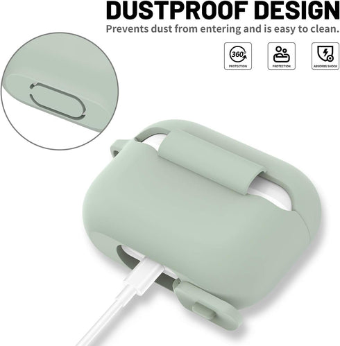 ATUAT for AirPods Pro 1st/2nd Generation Case Cover, Protective Silicone Skin Accessories with Keychain for Women Men for Apple AirPods Pro 2019/2...