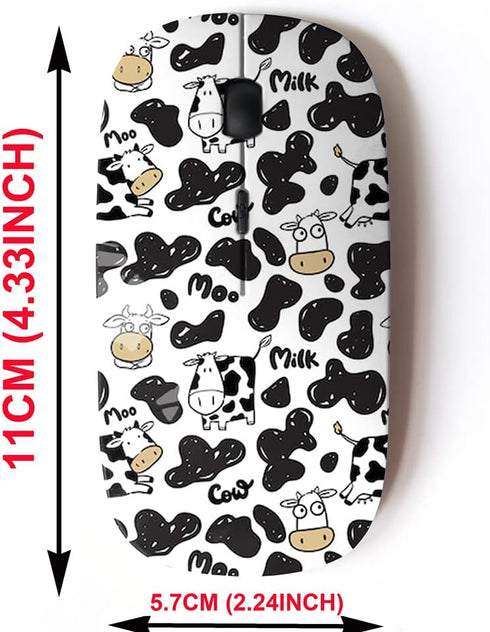 2.4G Wireless Mouse with Cute Pattern Design for All Laptops and Desktops with Nano Receiver - Cow Symbol New...