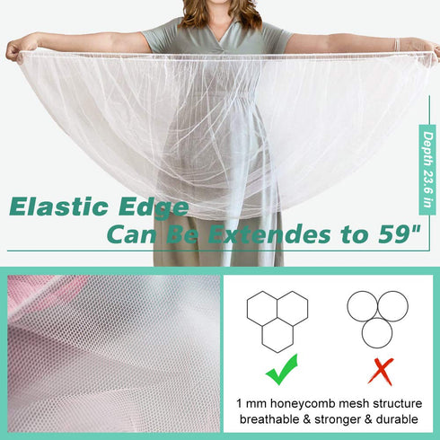 Durable Baby Stroller Mosquito Net (2 Pack) - Universal Elastic Edge Mesh Cover for Bassinets, Cradles, Playards, Car Seats & Mini Cribs | Breatha...
