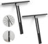 Shower Squeegee 2 Packs for Glass Doors, All-Purpose 360° Rotating Black Silicone Scraper Cleaner Tool for Tile, Walls, Mirror, Car Window, Counte...