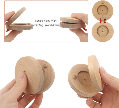 12PCS Wood Hand Percussion Shakers Musical Instruments for Kids Toddler Natural Wooden Percussion Toy Set for Gift, 4PCS Egg Shakers,4PCS Musical ...