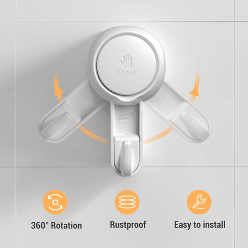 Marchpower Shower Suction Cup Hooks - 4 Pack Reusable Heavy Duty Vacuum Suction Hook for Inside, Waterproof Bathroom Wall Bathtub Loofah Hook, Str...