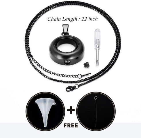 Circle of Life Urn Necklace for Ashes Stainless Steel Eternity Keepsake Memorial Cremation Jewelry for Ashes Pendant Locket...