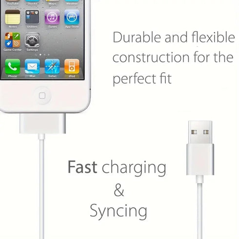30-pin USB Charging Cable,30-pin Cable for iPhone 4s,USB Charging and Cable sync Dock Connector Data Cable for iPhone 4/4s, iPhone 3G/3Gs, iPad 3/...