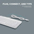 Perixx PERIBOARD-409WU US, Wired USB Mini Keyboard - White - US English...