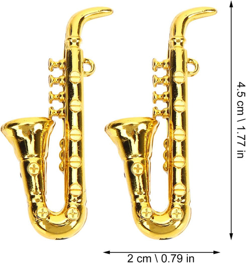 Kisangel Toy Trumpet 10pcs Miniature Saxophone Ornament Mini Plastic Musical Instrument for Mini Music Room(Saxophone) Toy Saxophone...