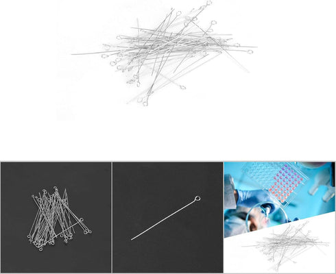 50PCS Reusable Inoculating Loops and Needle Set Laboratory Nichrome Inoculating Needle Tips Cell Streaking Lab Tools(2mm)...
