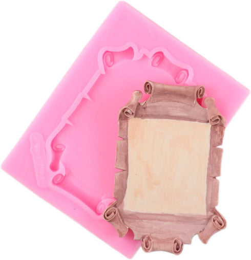 Mujiang Baroque Style Fondant Molds - Curlicues Scroll Lace Photo Frame Silicone Molds Sugarcraft Cake Border Decoration Set Of 4...