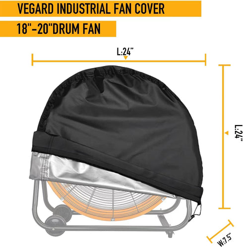VEGARD Industrial Fan Cover, Outdoor Fan Cover, Heavy Duty Waterproof&Dustproof Cover for 18"&20" High Velocity Floor Fan, Drum Fan, High Speed Bl...
