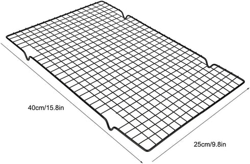 16 * 10 inch Cooling Rack for Baking, BBQ Grill Mesh Metal BBQ Barbecue Grill Grilling Mesh Wire Cooking Net Outdoor,Barbecue Grilled Grid?Black?...