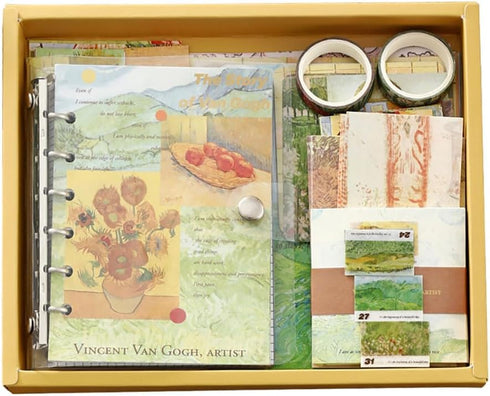 Huralona Scrapbooking Supplies Kit Aesthetic Scrapbook Kit with Scrapbook Stickers Washi Tapes Bullet Junk Journal Art Craft DIY Gift for Adult Te...