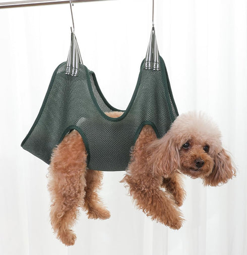 Pet Grooming Hammock Harness for Cats Dogs, Relaxation Pet Grooming Hammock Restraint Dog & Small Animal Dog Grooming Harness Bag (S? Legs Spacing...