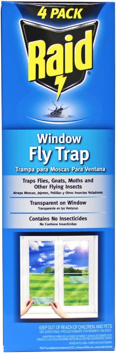 Raid Window Fly Traps, 4 Traps...
