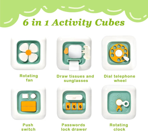 Montessori Toys for 1 Year Old,Baby Sensory Activities Cubes Toys for Toddlers 1-3,Educational Learning Toy for 12 Months + Babies,Airplane Car Tr...