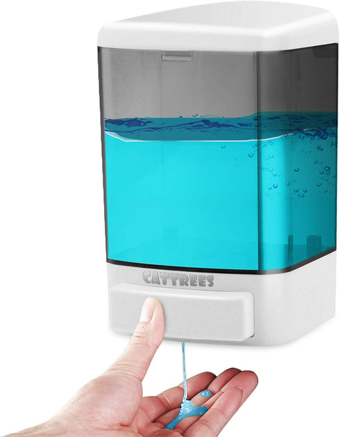 Manual Soap Dispenser Kitchen Bathroom 33.8oz/1000ml Wall Mounted Hand Commercial Soap Dispenser for Liquid Containers Shampoo Gel Chamber Plastic...