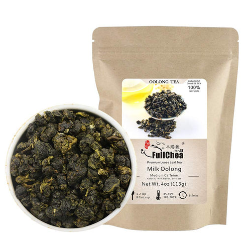FullChea Milk Oolong Tea - Loose Leaf - Taiwan High Mountain Jin Xuan - Naturally Milky & Silky - 4oz / 113g...
