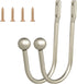 Curtain Holdback, 4 Pcs Wall Mounted Drapery Tiebacks with Screws, Heavy Duty Metal Decorative Window Drapery Holder Curtain Hook, Silver...