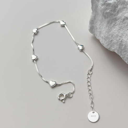 Love Heart Bracelet for Women 925 Sterling Silver Cute Star Moon Emerald Charm Chain Bracelet 14k Gold Plated Adjustable Link Bracelet Bangle Jewe...