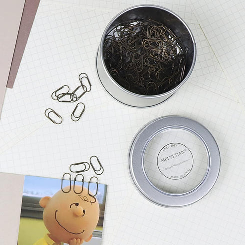 200 Fat Mini Paper Clip Super Cute Tiny Paperclips 3/5 Inch Bronze Copper Steel Clips in Silver Tinplate Paper Clips Holder for Office School Home...