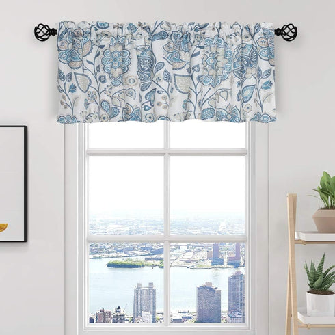 Kitchen Curtains 24 Inch Floral Tier Curtains Farmhouse Cafe Curtains Multicolor Floral Printed Small Window Curtains for Laundry Room Bathroom, R...