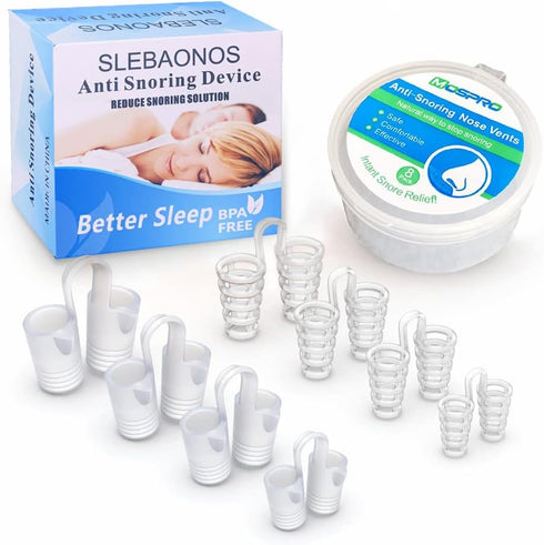 8 Pack Nose Vents to Ease Breathing Anti Snoring Nose Vents with Different Size Breathing Relief Nasal Dilator Includes Travel Case...