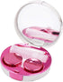 Honbay Fashion Marble Contact Lens Case Portable Contact Lens Box Kit with Mirror (Round) (Rose Red)...