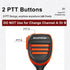 BAOFENG BF-F8HP Microphone Speaker Dual PTT Handheld Mic Waterproof Upgrade of Original BF Mic for GMRS Ham Radio 2Pin K Orange Compatible with UV...