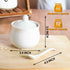 Ceramic Sugar Bowl with Lid and Spoon, Porcelain Salt Storage Jar, White Seasoning Container for Home and Kitchen, 7 Ounces (White)...