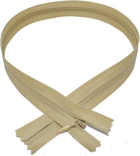 40Pcs 20 Inch Nylon Invisible Zippers Sewing for Tailor Sewing Crafts, Dresses, Skirts, Pillows DIY Crafter's Special (Light Brown)...