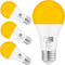 Dusk to Dawn Bug Light Bulbs Outdoor, 1900K Amber Yellow, 800 Lumen, LED 12W, A19 E26, 4-Pack, HQ-H020...