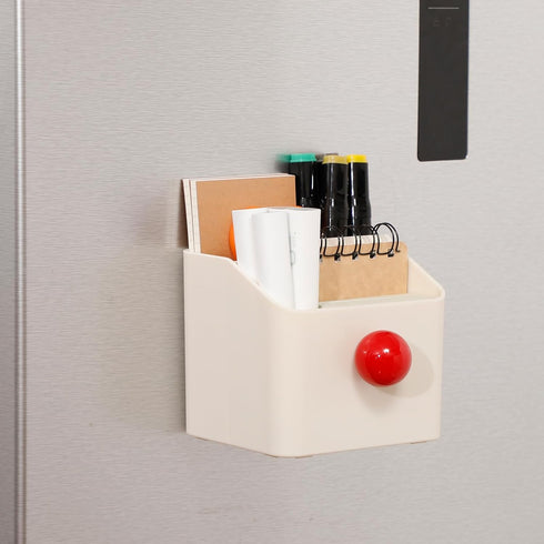 Magnetic Dry Erase Marker Holder, Beige Pencil Holder for Home Office Supplies, Whiteboard, Refrigerator, Locker Accessories, Plastic Wall Remote ...