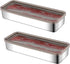 2 Pack Bacon Keeper Container, Cheese Container for Fridge,Lunch Meat Container for Refrigerator, Stainless Steel Deli Containers,Fridge Organizer...