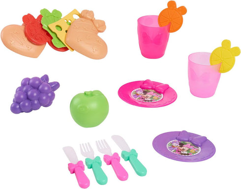 Disney Junior Minnie Mouse 18-piece Backpack Picnic Set, Dress Up and Pretend Play, Kids Toys for Ages 3 Up, Amazon Exclusive by Just Play...