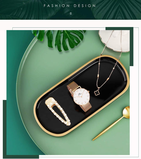 Jewelry Organizer Oval Resin Tray, Bathroom Kitchen Dresser Vanity Tray Jewelry Dish Ring Holder Cosmetic Organizer for Candle Perfume Soap Shampo...