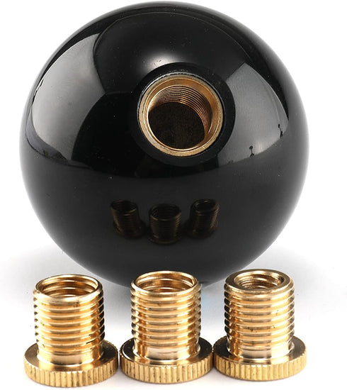 Round Ball Shift Knob Universal Gear Shift Knob 5 6 Speed for Manual Automatic Vehicles with Adapters (Pure Black)...