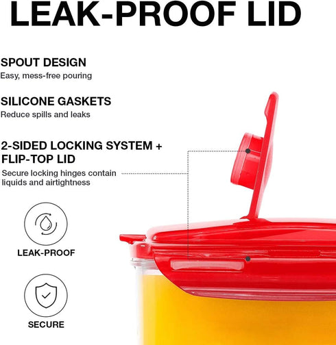 LocknLock Aqua Fridge Door Water Jug with Handle BPA Free Plastic Pitcher with Flip Top Lid Perfect for Making Teas and Juices, 2 Quarts, Red...