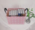 Pink Rectangular Storage Bin Shelf Basket Canvas Fabric Toy Box,Waterproof Coating Nursery Hamper with Handles,Gift Basket for Home,Office,Clothes...