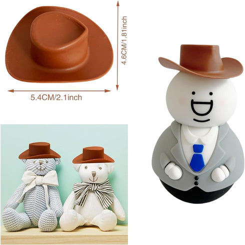 20 Pieces Plastic Mini Cowboy Hat for Crafts Mini Cowboy Hats Mini Sombrero Hats Drink Hat Cowgirl Hat Doll Hat Mini Cowgirl Hats for Drinks(Brown...