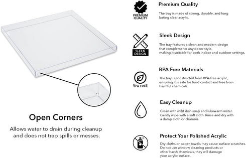 Mirart Clear Acrylic Tray (12 x 12)...