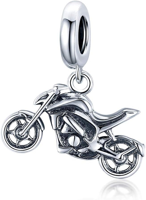 VOROCO Sterling Silver Charm for Bracelets Motorcycle Bicycle Truck Bus Car Charms Bead Transportation series for Woman men Girl Jewelry Gifts...