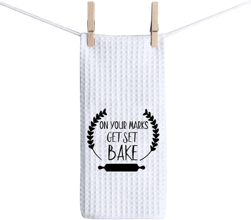 ZJXHPO Baker Towel Gifts On Your Marks Get Set Bake Kitchen Towel British Baking Show Inspired Gift Baking Gift Housewarming Gift Bake Lover Gift ...
