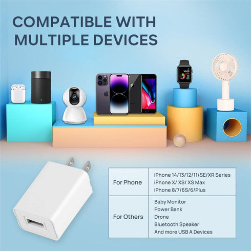 Wall Charger Cube 5V1A USB Power Supply Charging Block Universal Wall Plug Brick Portable Travel Fast Charger Power Adapter for iPhone, Samsung Ga...
