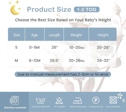 Baby Sleep Sack Swaddle with 2-Way Zipper 100% Cotton 3 Ways to Wear Adjustable Wearable Blanket Baby Swaddle Sleep Sack...