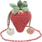 Handmade Knitted Purse Wool Woven Bag Strawberry Shaped Shoulder Bag for Women Crossbody Bag with Drawstring...