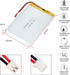 3.7V 3200mAh Battery 605585 Lithium Polymer Ion Rechargeable Li-ion Li-Po Battery with 2P PH 2.0mm Pitch Connector...
