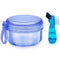 No Leak Partial Denture Case Retainer Bath Box Cup, Denture Soaking Cup False Teeth Holder Box Case with Strainer Basket and Brush - Transparent B...