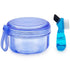 No Leak Partial Denture Case Retainer Bath Box Cup, Denture Soaking Cup False Teeth Holder Box Case with Strainer Basket and Brush - Transparent B...