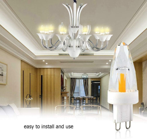 Lxcom Lighting G9 LED Light Bulbs 2W (15W Halogen Equivalent) Dimmable Crystal COB Bulb Warm White 2700K 200LM G9 Base AC110V for Home Lighting, 6...