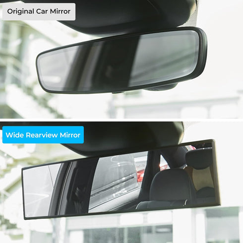 JOYTUTUS Rear View Mirror, Universal 11.81 Inch Panoramic Convex Rearview Mirror, Interior Clip-on Wide Angle Rear View Mirror to Reduce Blind Spo...